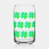 Groene Shamrock Ierse St. Patrick's Dag Drinkset Blikvorm Glas (Achterkant)