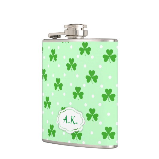 Groene shamrock Irish St. Patrick's daypatroon Heupfles (Links)