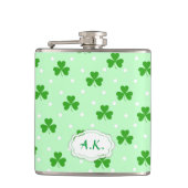 Groene shamrock Irish St. Patrick's daypatroon Heupfles (Voorkant)