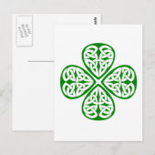 groene shamrock keltic knot briefkaart (Voorkant / Achterkant)