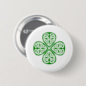groene shamrock keltic knot ronde button 5,7 cm (Voorkant /achterkant)