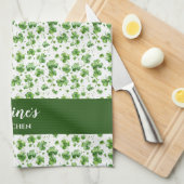 Groene Shamrock Keuken Handdoek Custom Gift Iers (Quarter Fold)