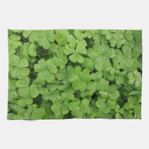 Groene shamrock keukenhanddoek