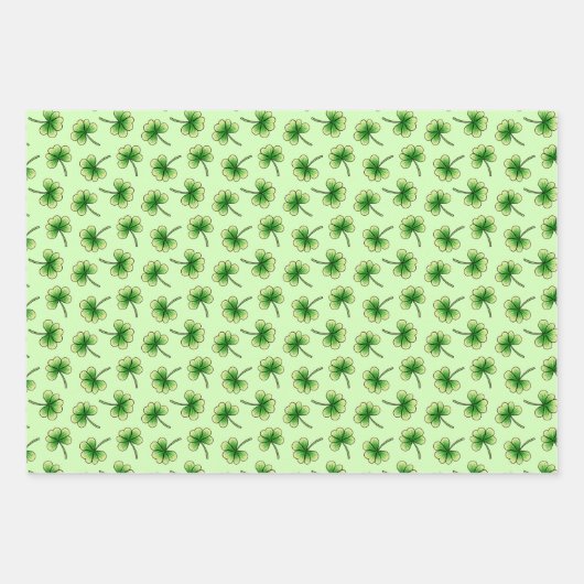Groene Shamrock klaver blad St. Patricks Dag Inpakpapier Vel (Voorkant 3)
