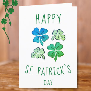 Groene Shamrock Klaver Gelukkig St. Patrick`s dag Feestdagen Kaart