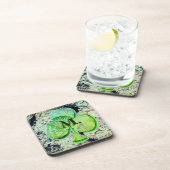 Groene shamrock klaver met je monogram bier onderzetter (Rechterzijde)