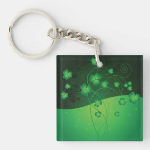 Groene Shamrock Klaver St. Patrick's Dag Geluk Sleutelhanger