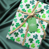 Groene Shamrock Klaver St Patrick's Day Ierse part Inpakpapier Vel