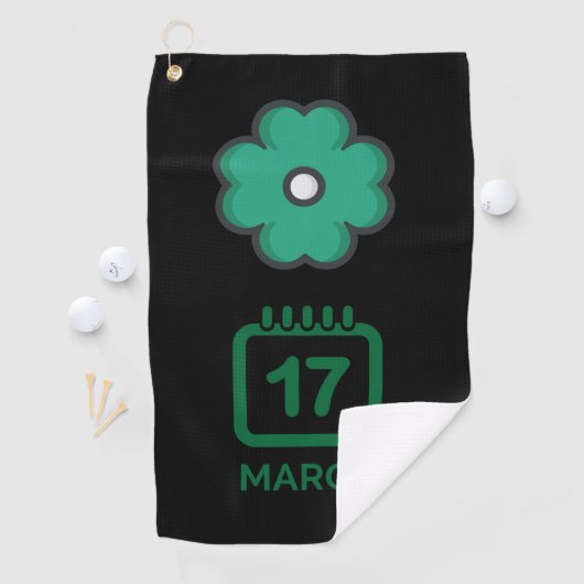 Groene shamrock klaver voor St. Patrick's Day Gol Golfhanddoek (Insitu)