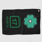 Groene shamrock klaver voor St. Patrick's Day Gol Golfhanddoek (Horizontaal)