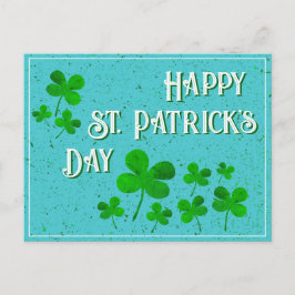 Groene Shamrock-klavers Gelukkige St. Patrick`s Da Feestdagenkaart