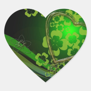 Groene shamrock liefde hart sticker