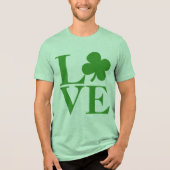 groene Shamrock Love St Patricks Day Tri-Blend Shirt (Voorkant)