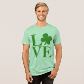  groene Shamrock Love St Patricks Day Tri-Blend Shirt (Voorkant volledig)