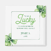 Groene Shamrock Luck Custom Lucky St Patrick's Day Magneet (Voorkant)