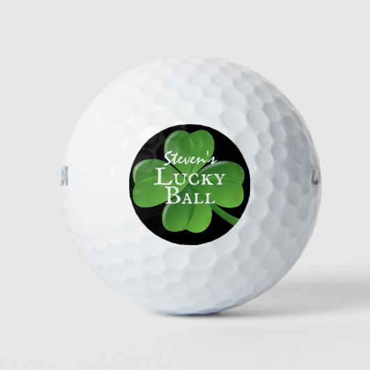 Groene Shamrock Lucky Ball St Patrick's Day Custom Golfballen (Voorkant)