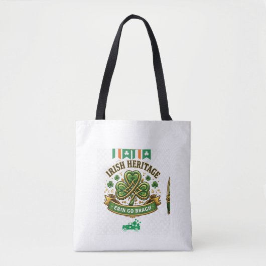 Groene Shamrock Lucky Charm Ontwerp Tote Bag (Voorkant)