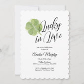 Groene Shamrock Lucky in Liefde Vrijgezellenfeest Kaart (Voorkant)