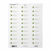 Groene Shamrock Mailing Labels (Full Sheet)