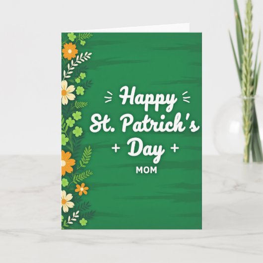 Groene Shamrock Moederkaart Kaart (Voorkant)