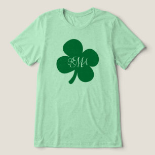  Groene Shamrock Monogrammed Gepersonaliseerd Tri-Blend Shirt