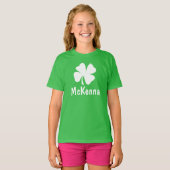 Groene Shamrock Naam St. Patricks Dag Kinderen T-shirt (Voorkant volledig)