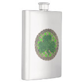 Groene Shamrock on Celtic Knots Flask Flacon (Rechts)