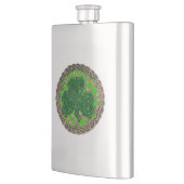 Groene Shamrock on Celtic Knots Flask Flacon (Links)