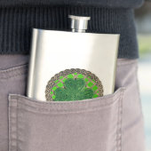 Groene Shamrock on Celtic Knots Flask Flacon (Voorbeeld)