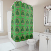 Groene Shamrock on Celtic Knower Curtain Douchegordijn (In situ)