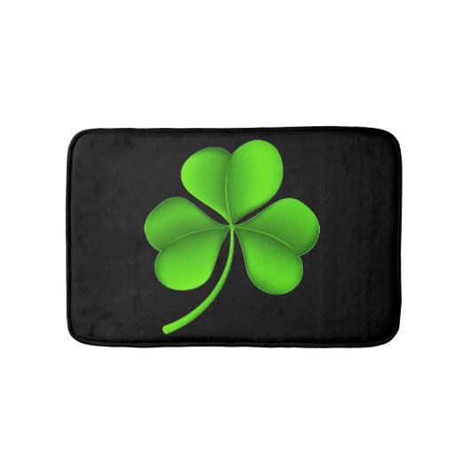 Groene Shamrock op Black bmcnt Badmat (Voorkant)