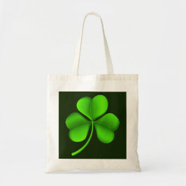 Groene Shamrock op donkergroen BTCNT Tote Bag