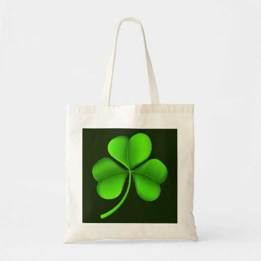 Groene Shamrock op donkergroen BTCNT Tote Bag (Voorkant)