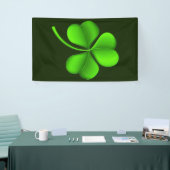 Groene Shamrock op Donkergroen (v) bnrcent Spandoek (Beurs)
