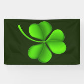 Groene Shamrock op Donkergroen (v) bnrcent Spandoek (Horizontaal)