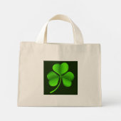 Groene Shamrock op donkergroene ttcnt Mini Tote Bag (Achterkant)