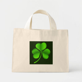 Groene Shamrock op donkergroene ttcnt Mini Tote Bag