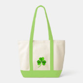 Groene Shamrock op wit tintje Tote Bag (Achterkant)