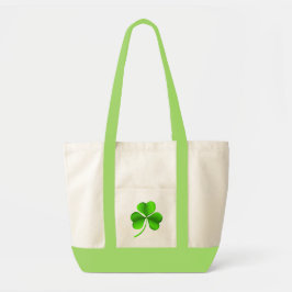 Groene Shamrock op wit tintje Tote Bag