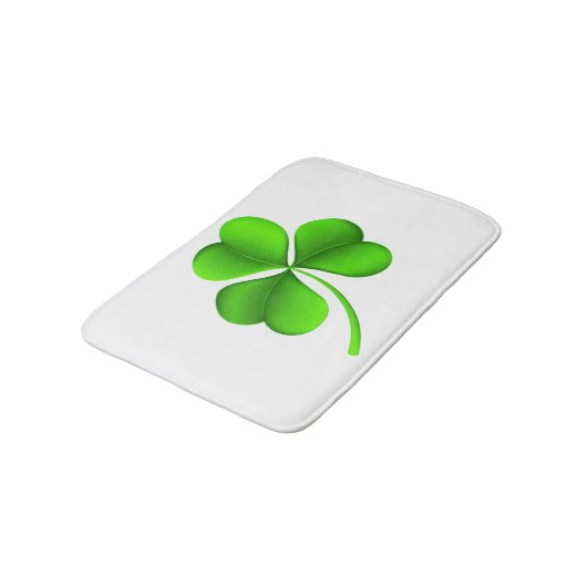 Groene Shamrock op Witte bmcnt Badmat (Gekanteld)