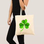 Groene Shamrock op witte btcnt Tote Bag (Voorkant (product))