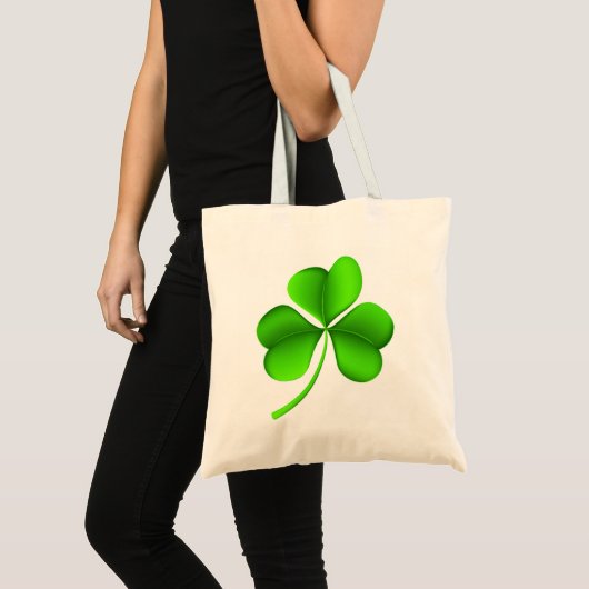 Groene Shamrock op witte btcnt Tote Bag (Voorkant (product))