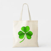 Groene Shamrock op witte btcnt Tote Bag (Achterkant)
