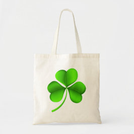 Groene Shamrock op witte btcnt Tote Bag