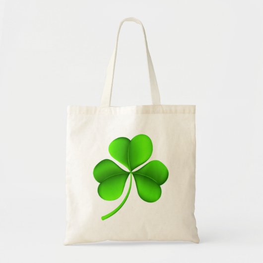 Groene Shamrock op witte btcnt Tote Bag (Voorkant)