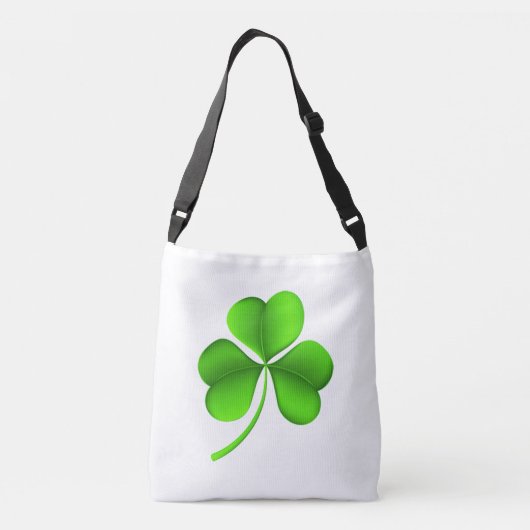 Groene Shamrock op Witte cbbcnt Crossbody Tas (Achterkant)