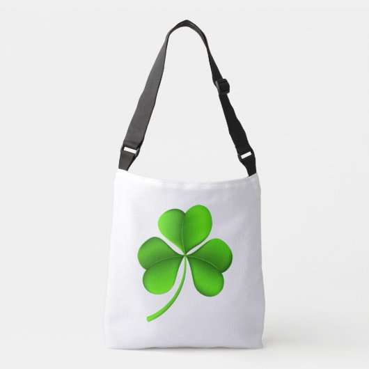 Groene Shamrock op Witte cbbcnt Crossbody Tas (Voorkant)