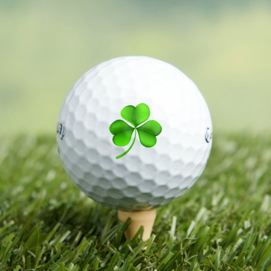 Groene Shamrock op Witte CSS gbcnt Golfballen (Insitu Shirt)