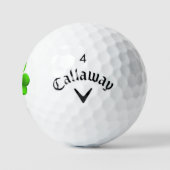 Groene Shamrock op Witte CSS gbcnt Golfballen (Logo)
