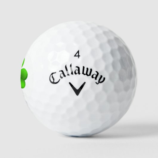 Groene Shamrock op Witte CSS gbcnt Golfballen (Logo)